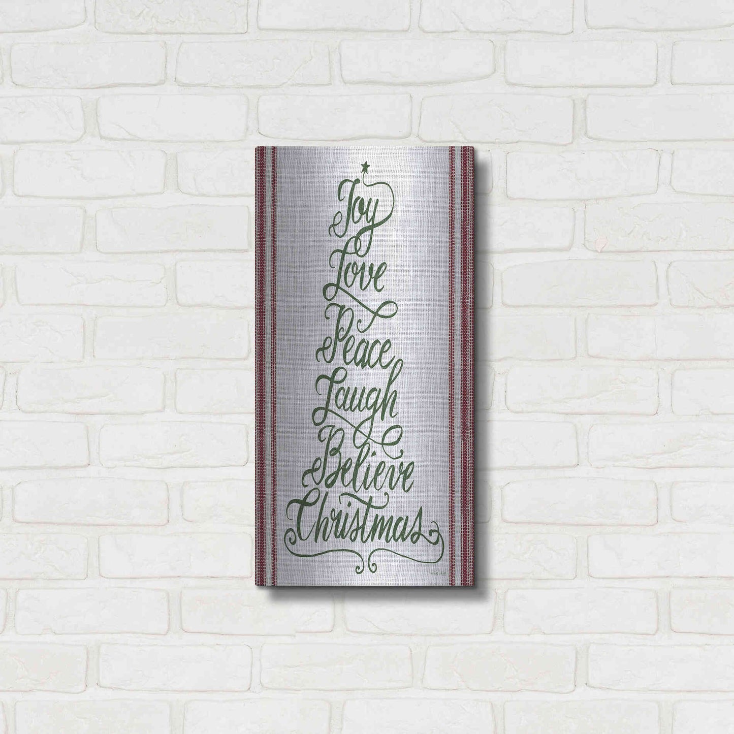 Luxe Metal Art 'Christmas Word Tree II' by Cindy Jacobs, Metal Wall Art,12x24