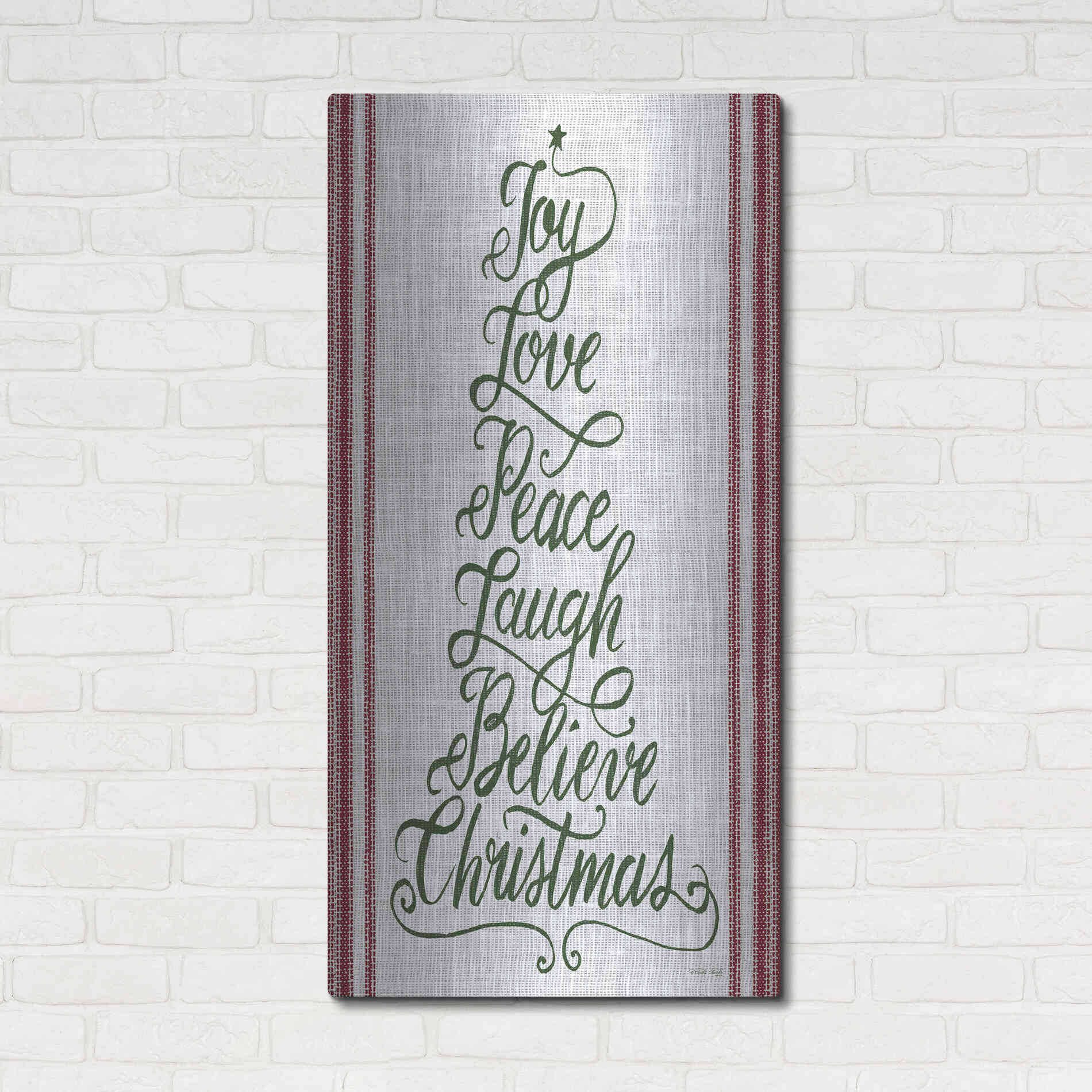Luxe Metal Art 'Christmas Word Tree II' by Cindy Jacobs, Metal Wall Art,24x48