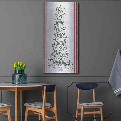 Luxe Metal Art 'Christmas Word Tree II' by Cindy Jacobs, Metal Wall Art,24x48