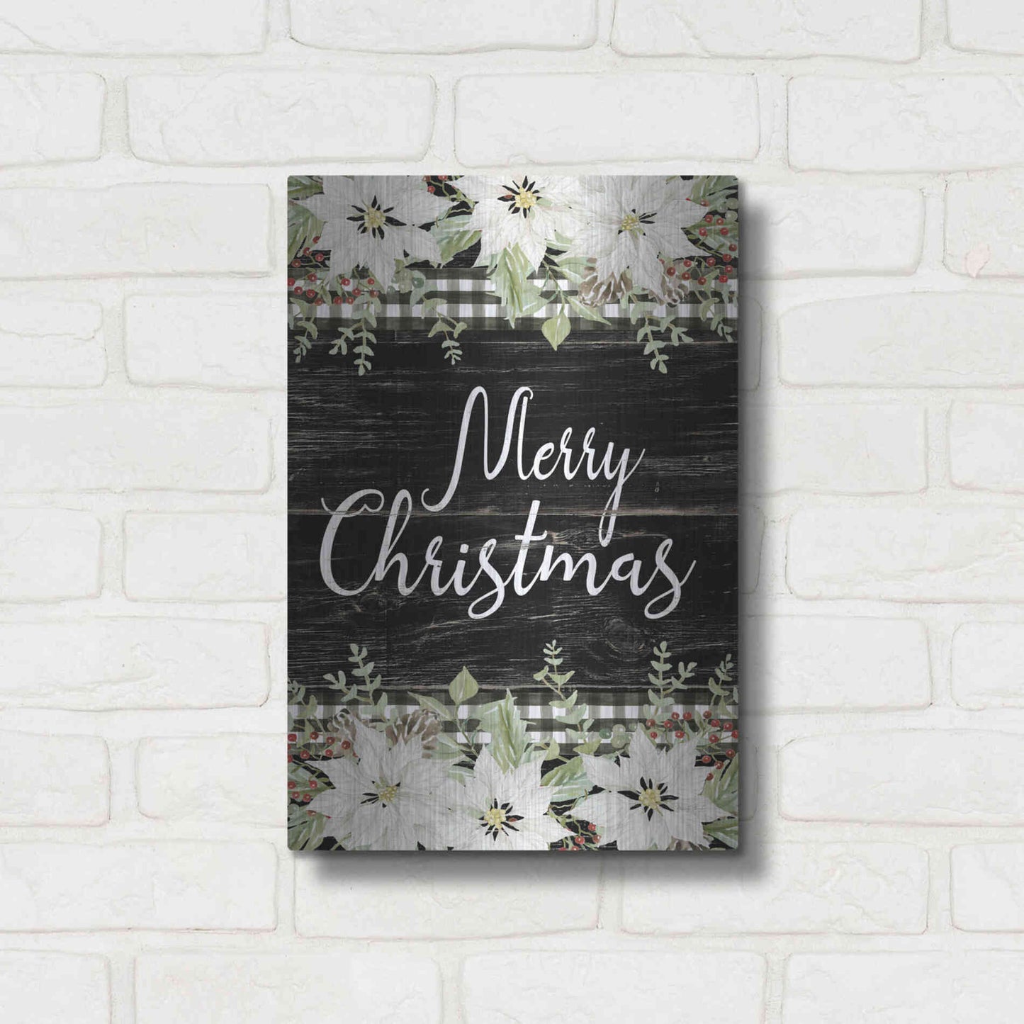 Luxe Metal Art 'Merry Christmas' by Cindy Jacobs, Metal Wall Art,12x16