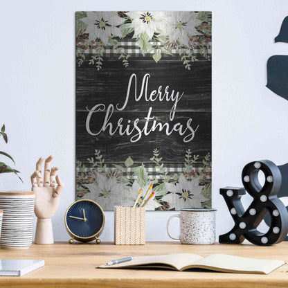 Luxe Metal Art 'Merry Christmas' by Cindy Jacobs, Metal Wall Art,12x16