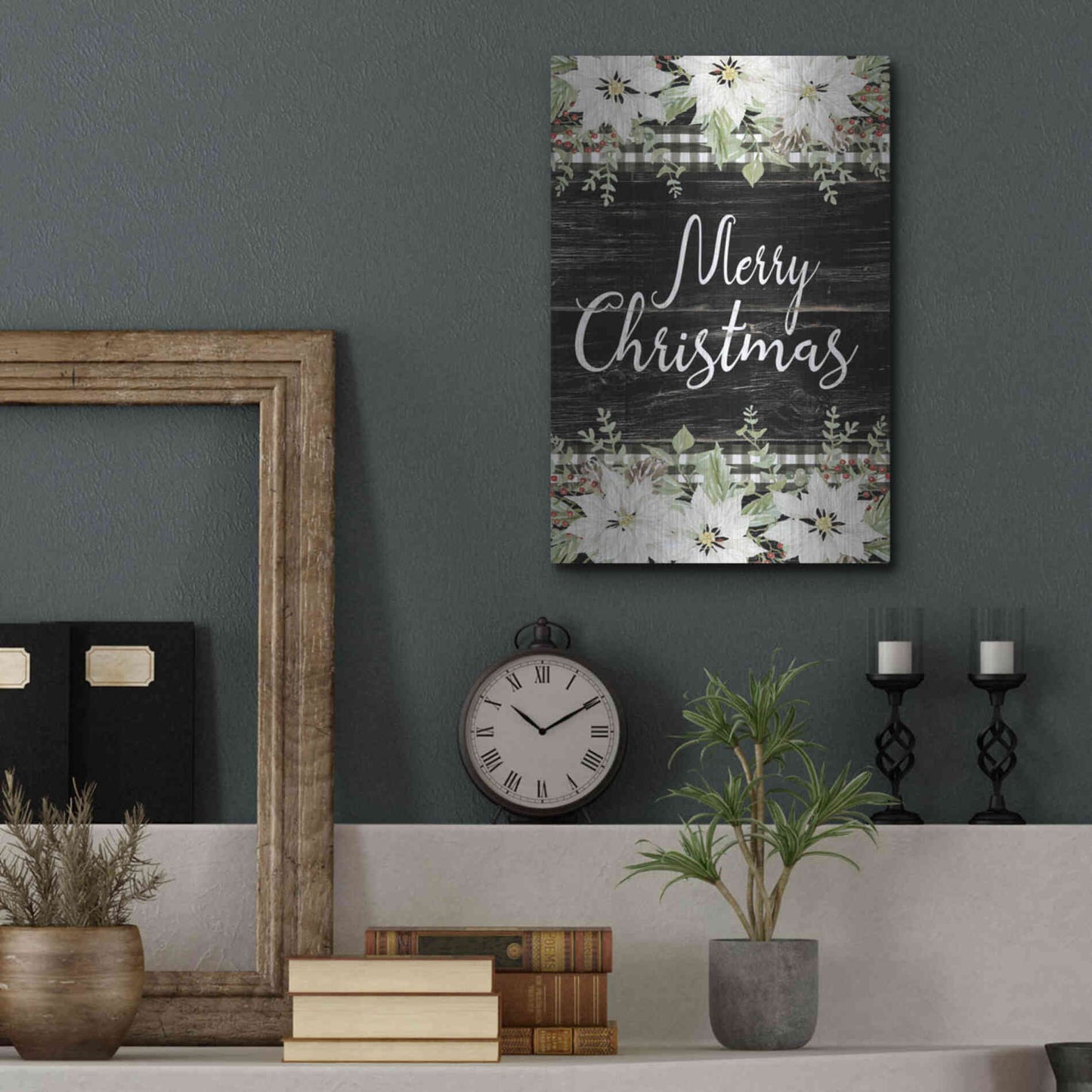 Luxe Metal Art 'Merry Christmas' by Cindy Jacobs, Metal Wall Art,12x16