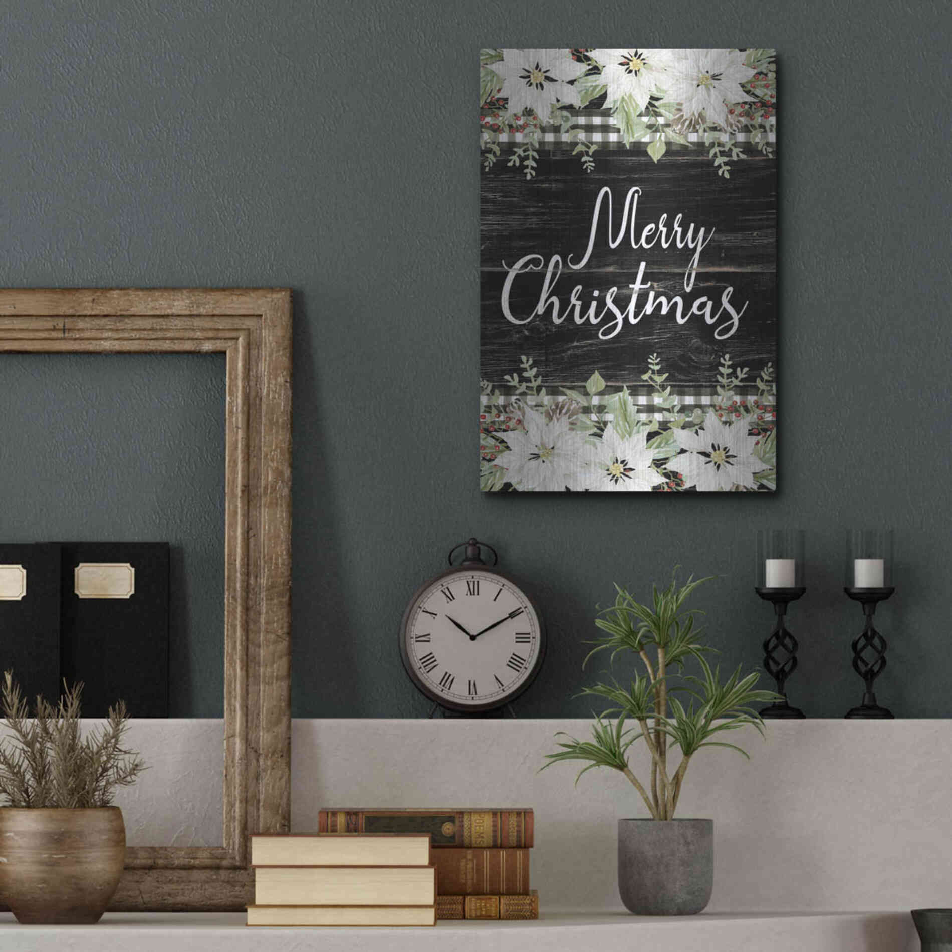 Luxe Metal Art 'Merry Christmas' by Cindy Jacobs, Metal Wall Art,12x16