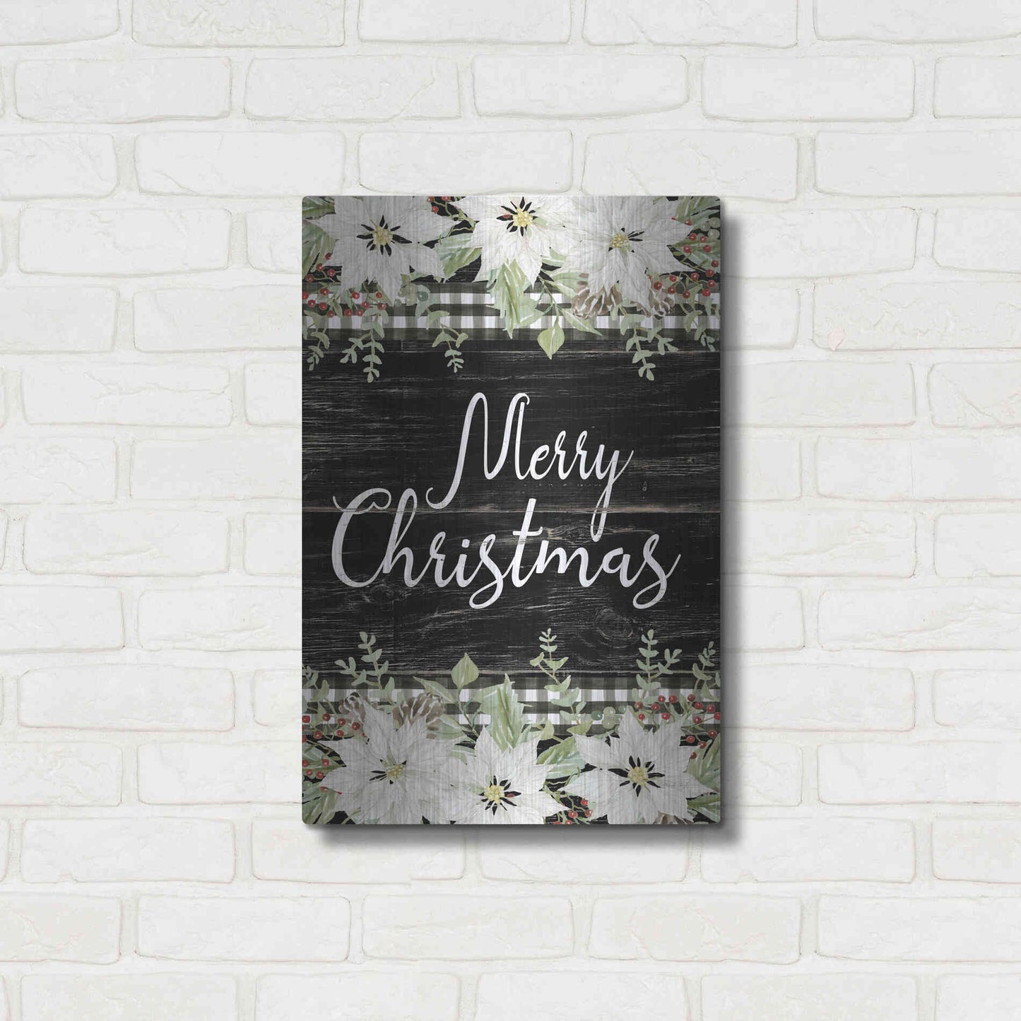 Luxe Metal Art 'Merry Christmas' by Cindy Jacobs, Metal Wall Art,16x24