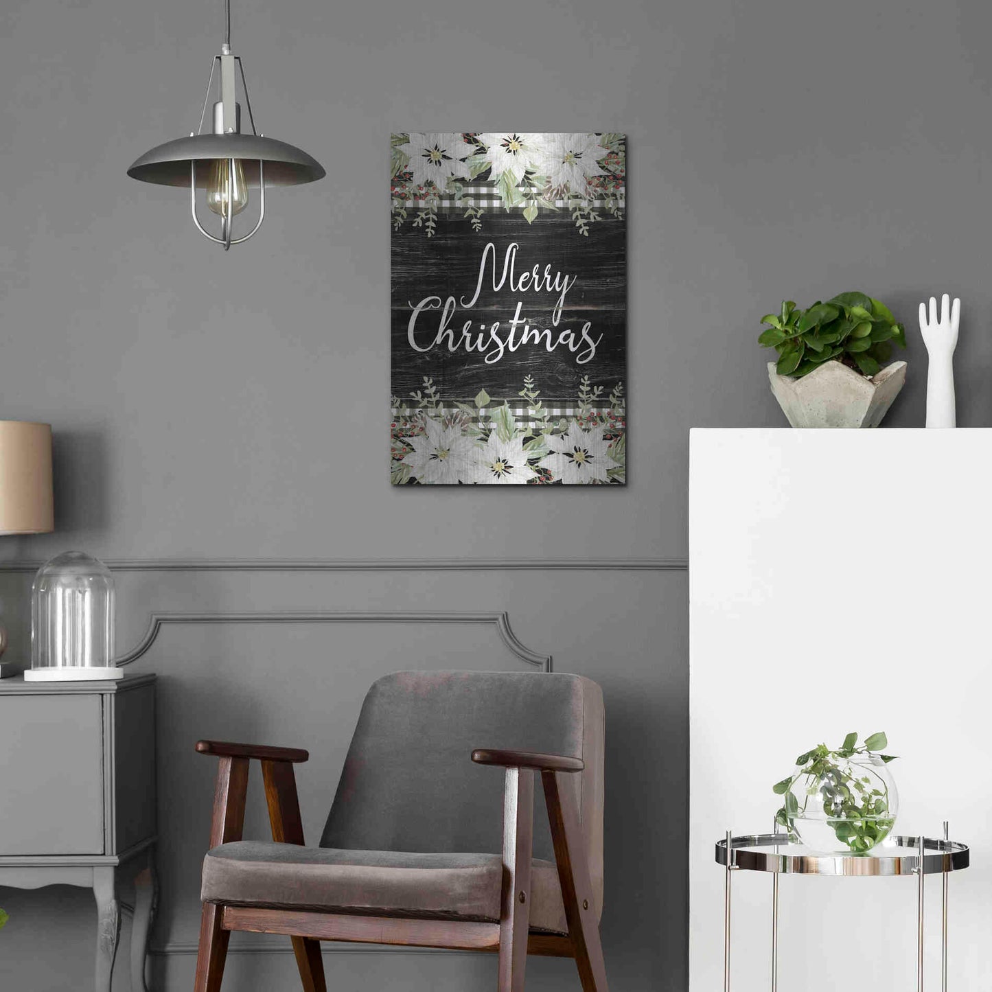 Luxe Metal Art 'Merry Christmas' by Cindy Jacobs, Metal Wall Art,16x24