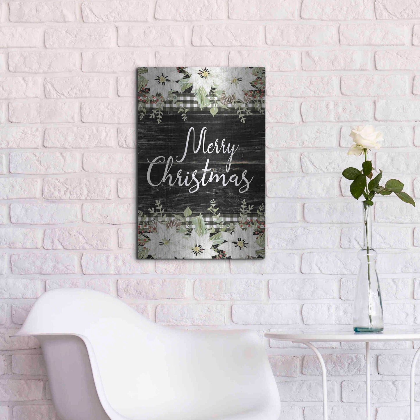 Luxe Metal Art 'Merry Christmas' by Cindy Jacobs, Metal Wall Art,16x24