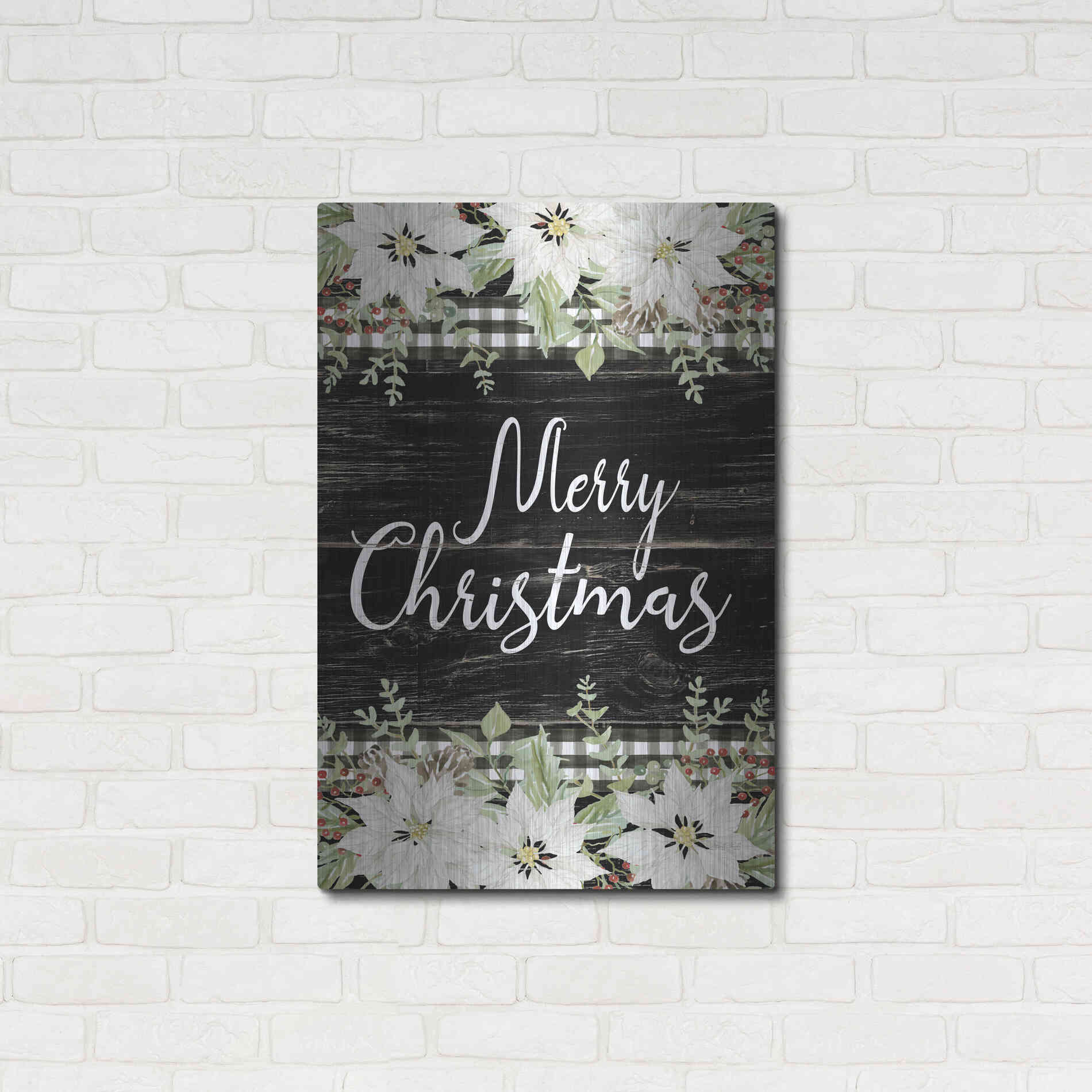 Luxe Metal Art 'Merry Christmas' by Cindy Jacobs, Metal Wall Art,24x36