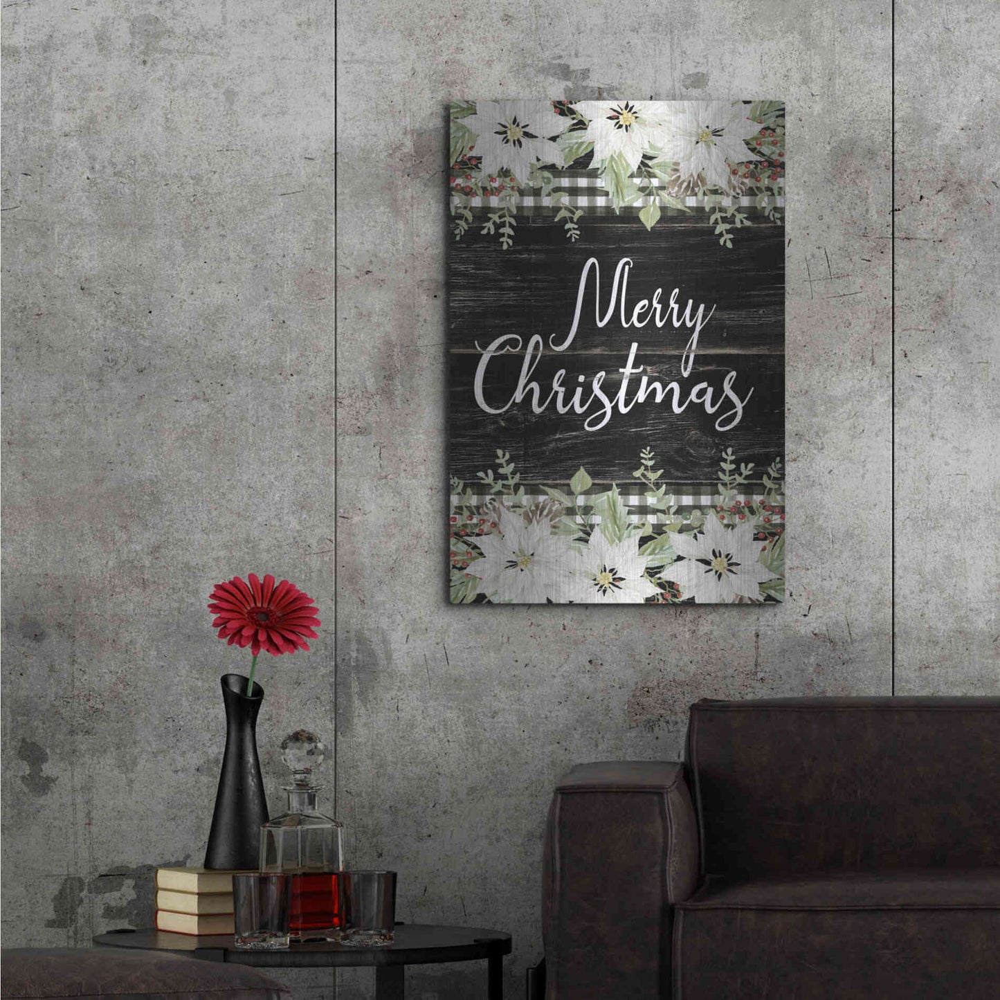 Luxe Metal Art 'Merry Christmas' by Cindy Jacobs, Metal Wall Art,24x36