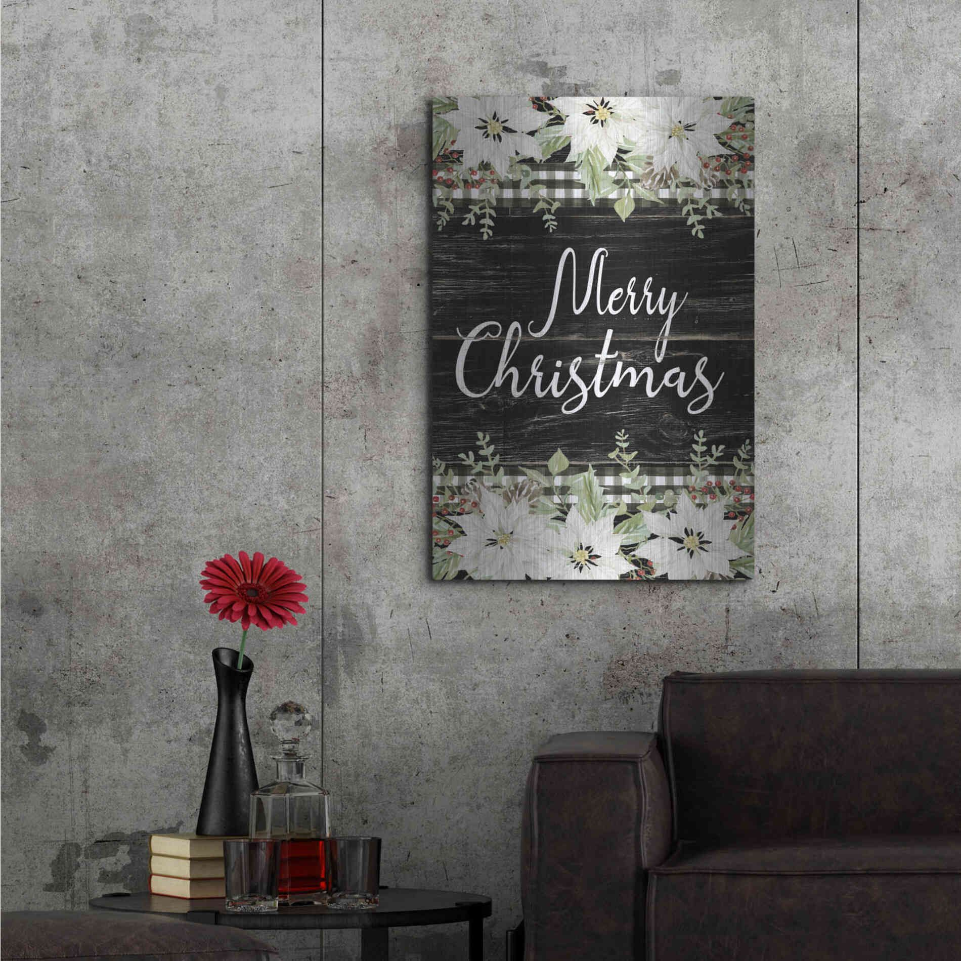 Luxe Metal Art 'Merry Christmas' by Cindy Jacobs, Metal Wall Art,24x36
