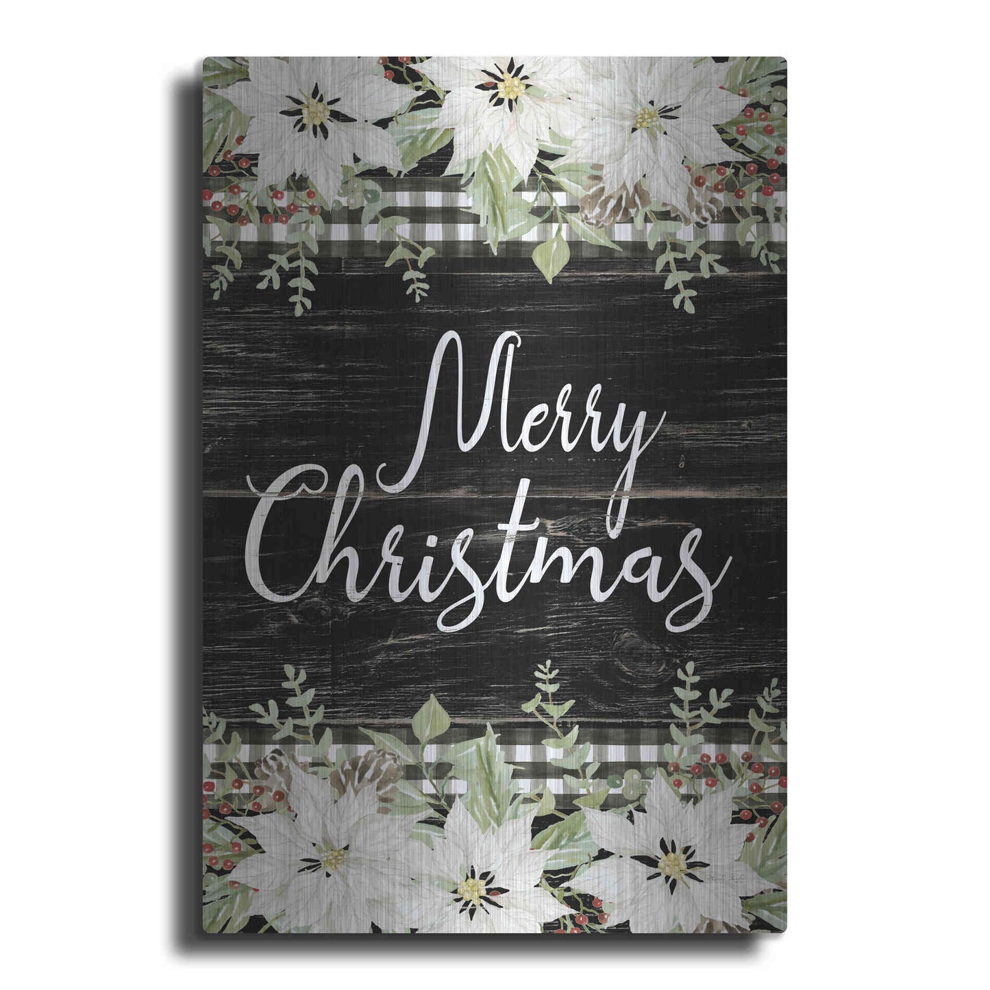 Luxe Metal Art 'Merry Christmas' by Cindy Jacobs, Metal Wall Art