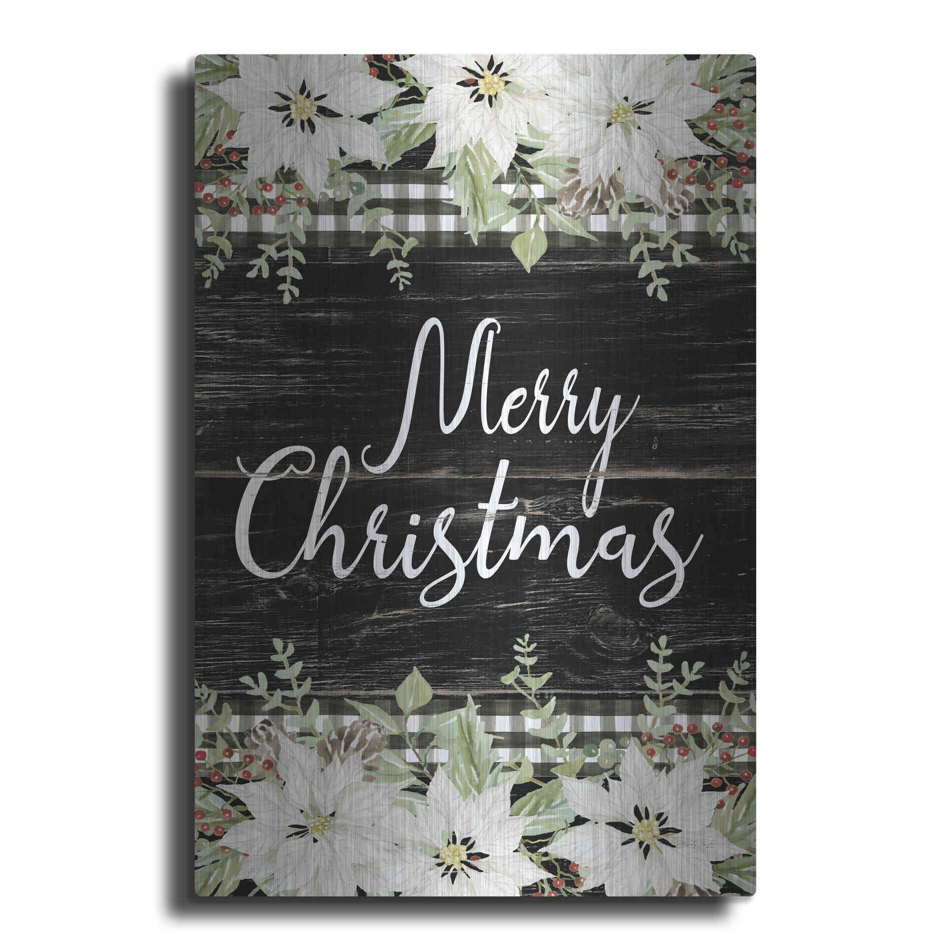 Luxe Metal Art 'Merry Christmas' by Cindy Jacobs, Metal Wall Art