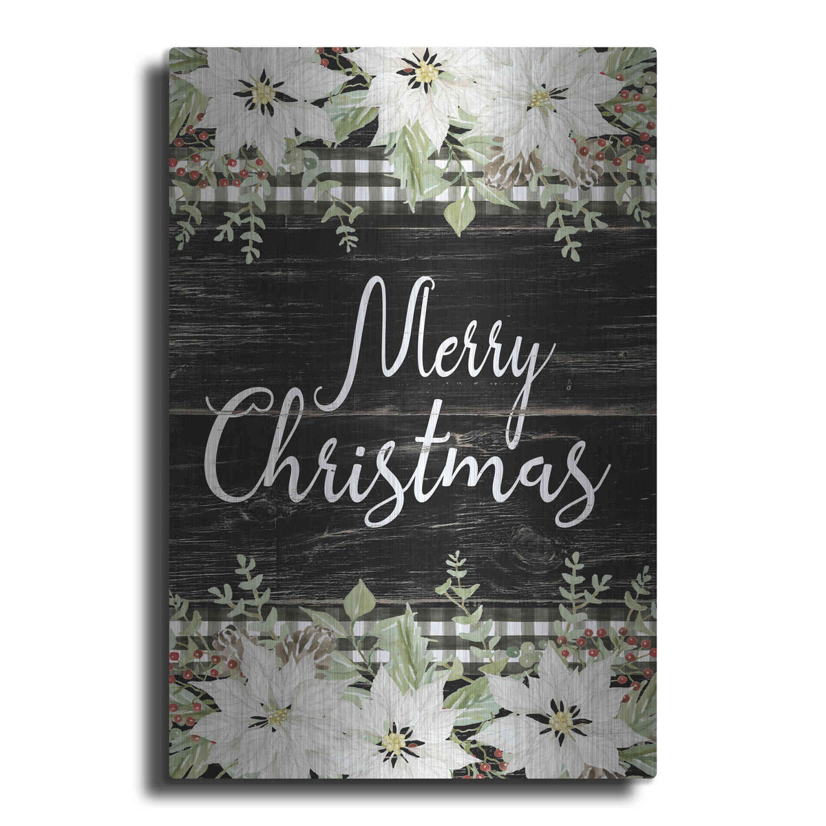 Luxe Metal Art 'Merry Christmas' by Cindy Jacobs, Metal Wall Art