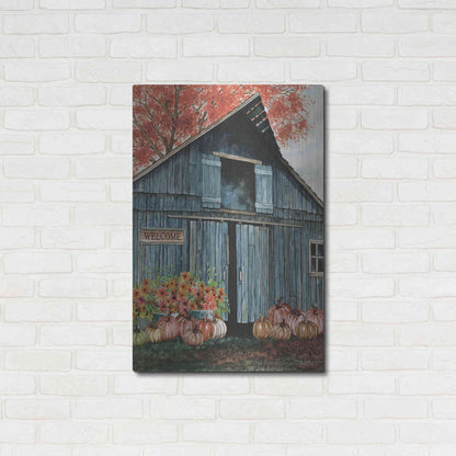 Luxe Metal Art 'Welcome Fall Barn' by Cindy Jacobs, Metal Wall Art,24x36