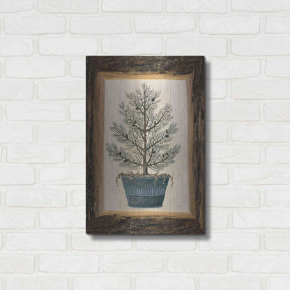 Luxe Metal Art 'Wood Land Potted Tree I' by Cindy Jacobs, Metal Wall Art,16x24