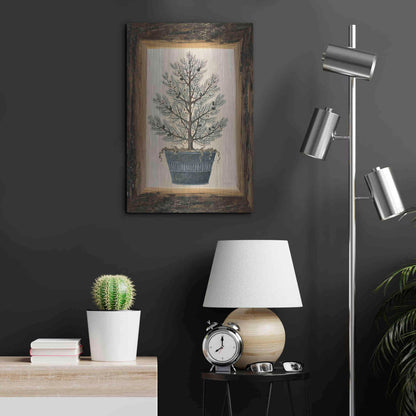 Luxe Metal Art 'Wood Land Potted Tree I' by Cindy Jacobs, Metal Wall Art,16x24