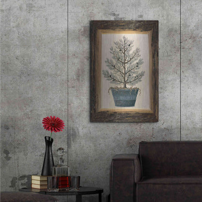 Luxe Metal Art 'Wood Land Potted Tree I' by Cindy Jacobs, Metal Wall Art,24x36