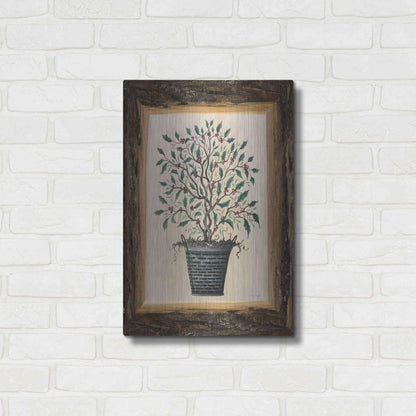 Luxe Metal Art 'Wood Land Potted Tree III' by Cindy Jacobs, Metal Wall Art,16x24