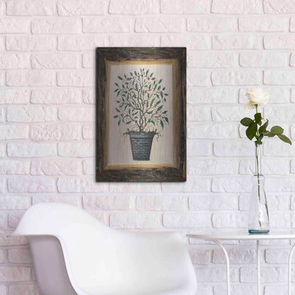 Luxe Metal Art 'Wood Land Potted Tree III' by Cindy Jacobs, Metal Wall Art,16x24