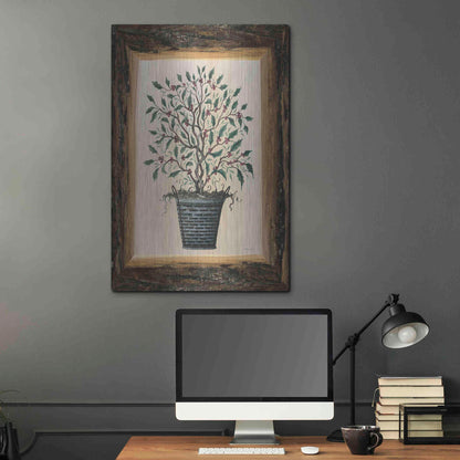Luxe Metal Art 'Wood Land Potted Tree III' by Cindy Jacobs, Metal Wall Art,24x36