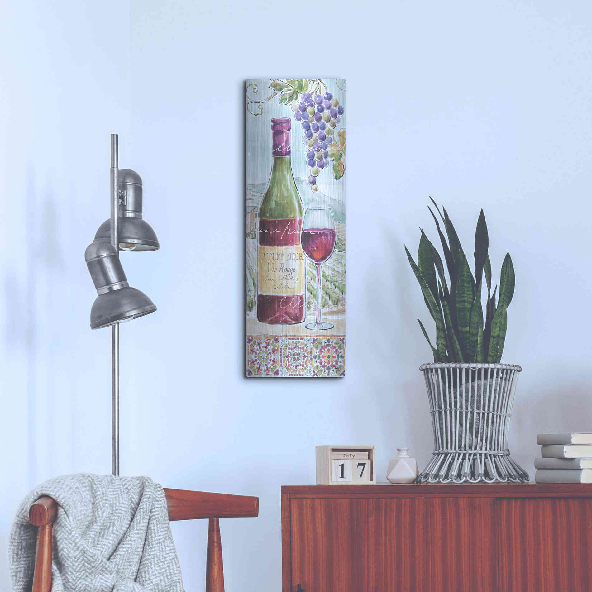 Luxe Metal Art 'Wine Country VI' by Daphne Brissonet, Metal Wall Art,12x36