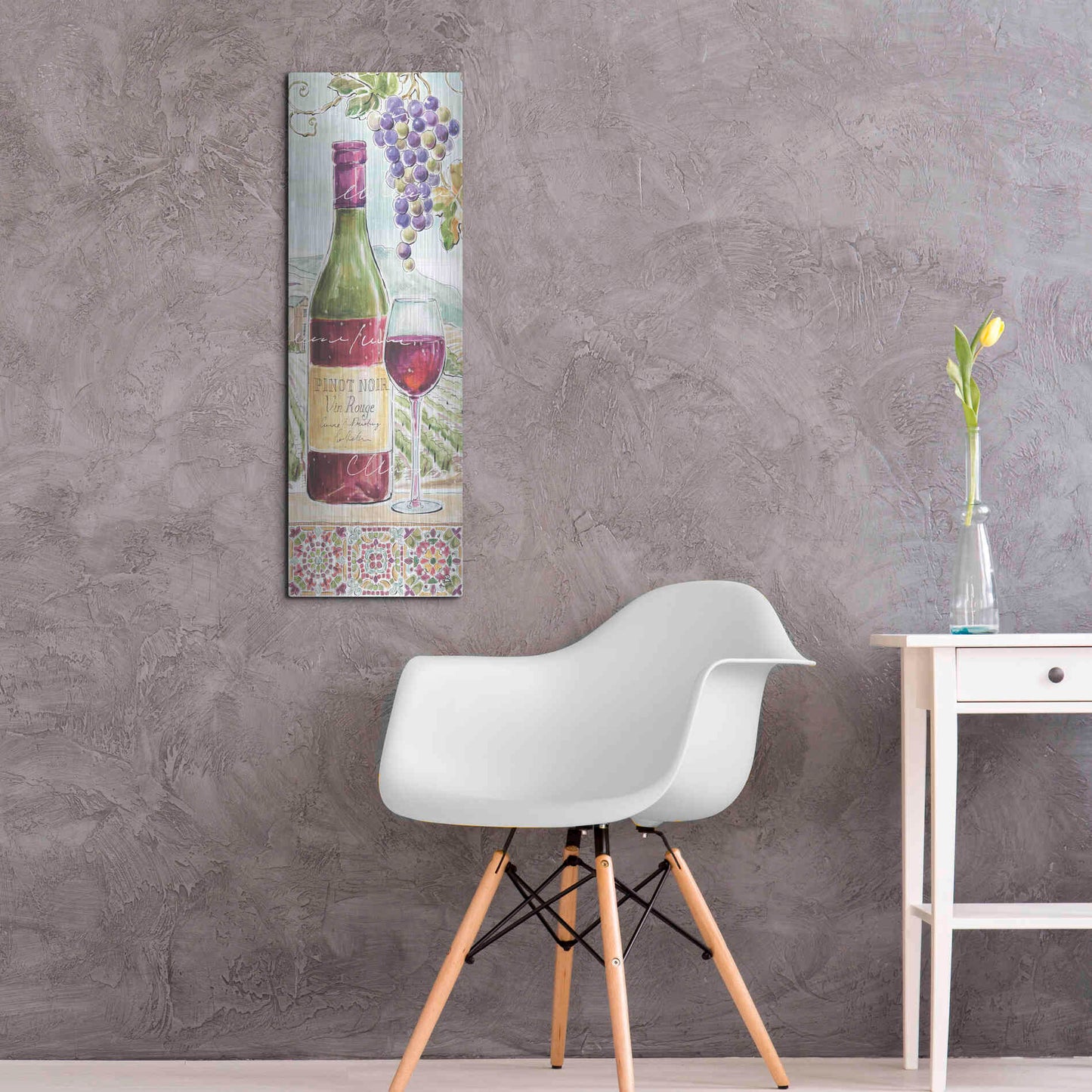 Luxe Metal Art 'Wine Country VI' by Daphne Brissonet, Metal Wall Art,12x36