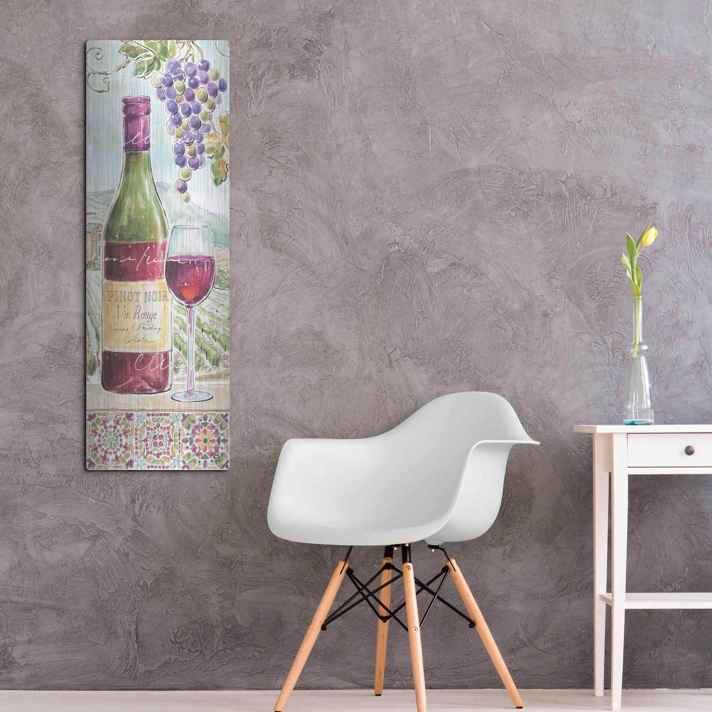 Luxe Metal Art 'Wine Country VI' by Daphne Brissonet, Metal Wall Art,16x48
