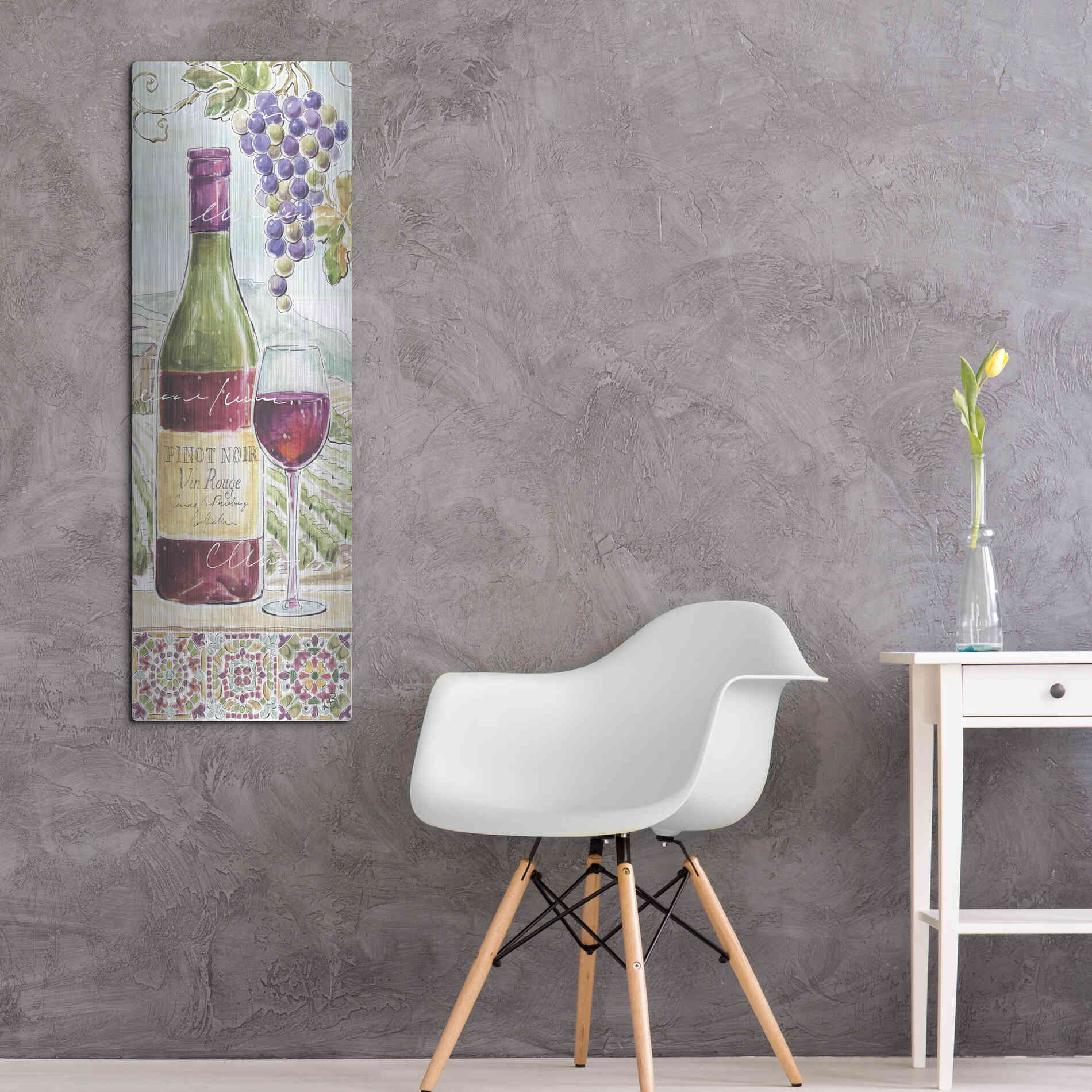 Luxe Metal Art 'Wine Country VI' by Daphne Brissonet, Metal Wall Art,16x48