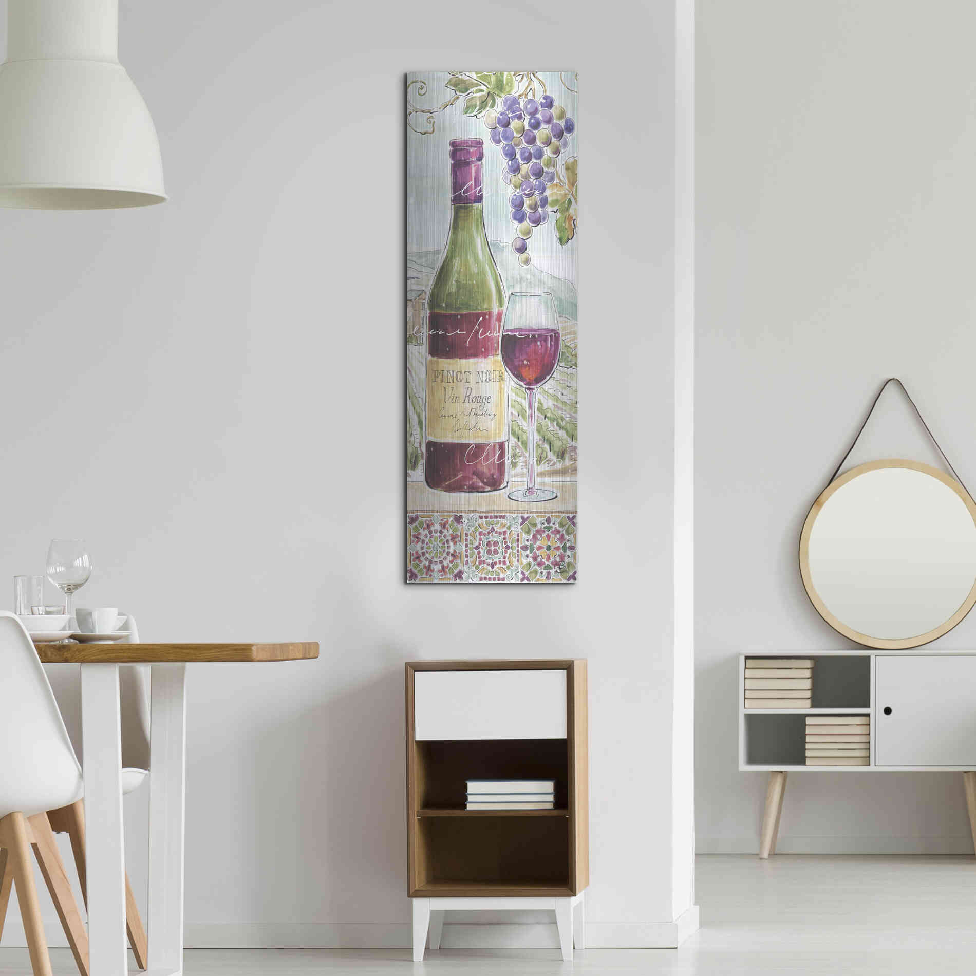 Luxe Metal Art 'Wine Country VI' by Daphne Brissonet, Metal Wall Art,16x48