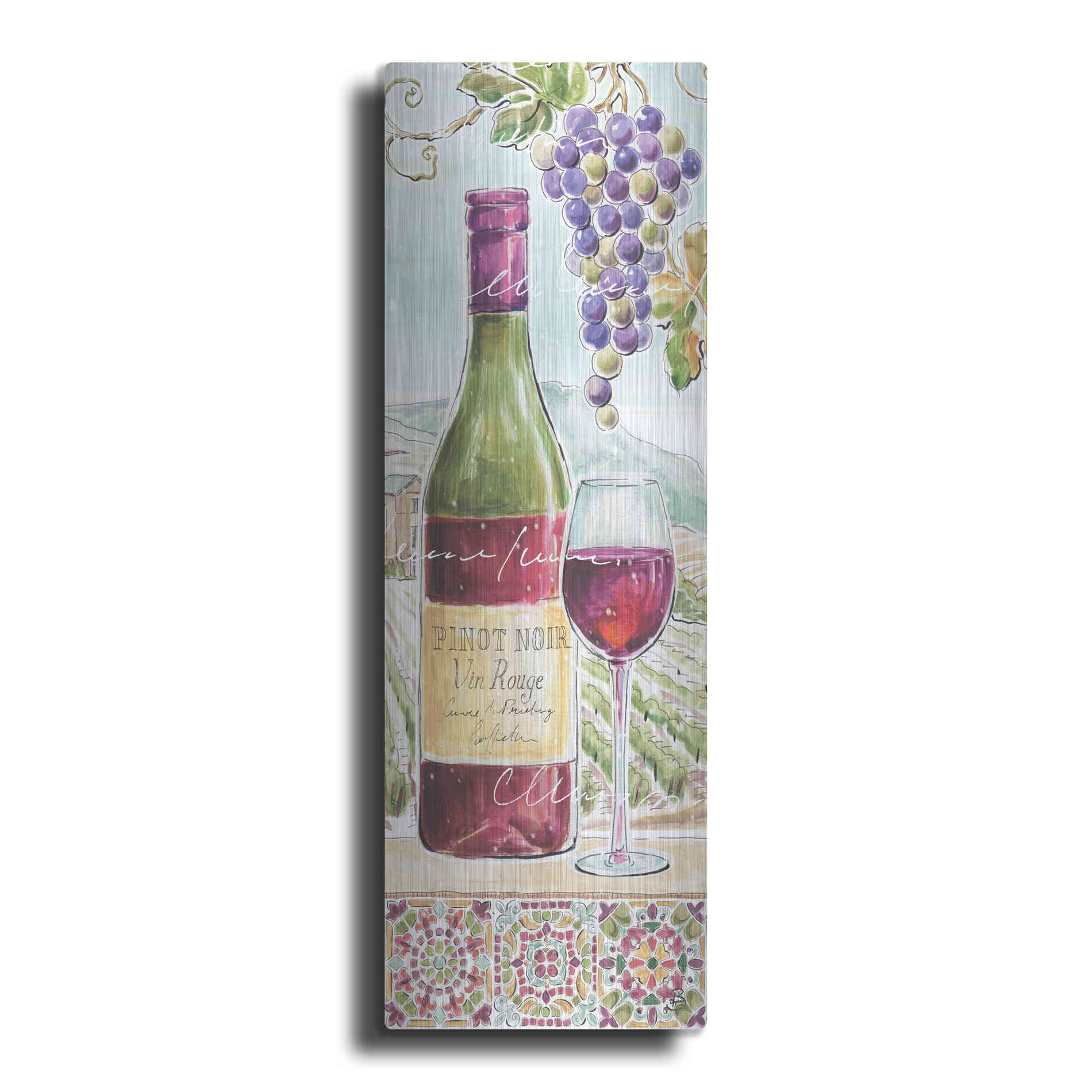 Luxe Metal Art 'Wine Country VI' by Daphne Brissonet, Metal Wall Art