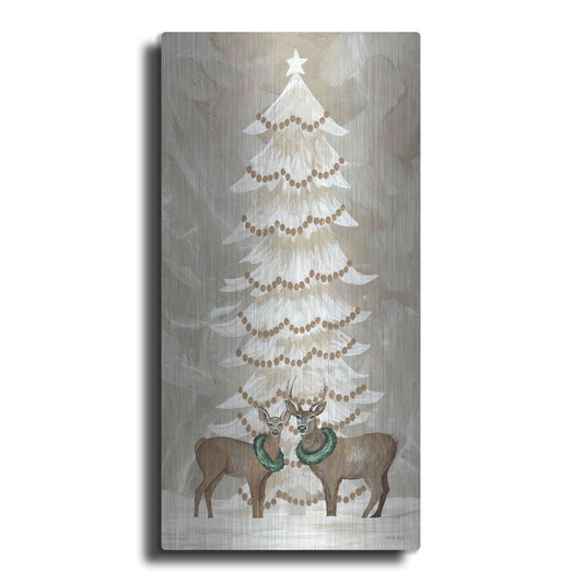 Luxe Metal Art 'Winter Whisper Christmas Deer' by Cindy Jacobs, Metal Wall Art