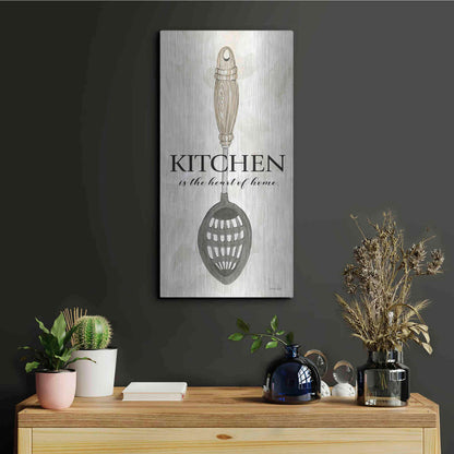 Luxe Metal Art 'Kitchen is the Heart of the Home' by Cindy Jacobs, Metal Wall Art,12x24