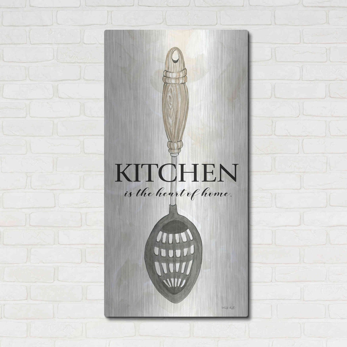 Luxe Metal Art 'Kitchen is the Heart of the Home' by Cindy Jacobs, Metal Wall Art,24x48