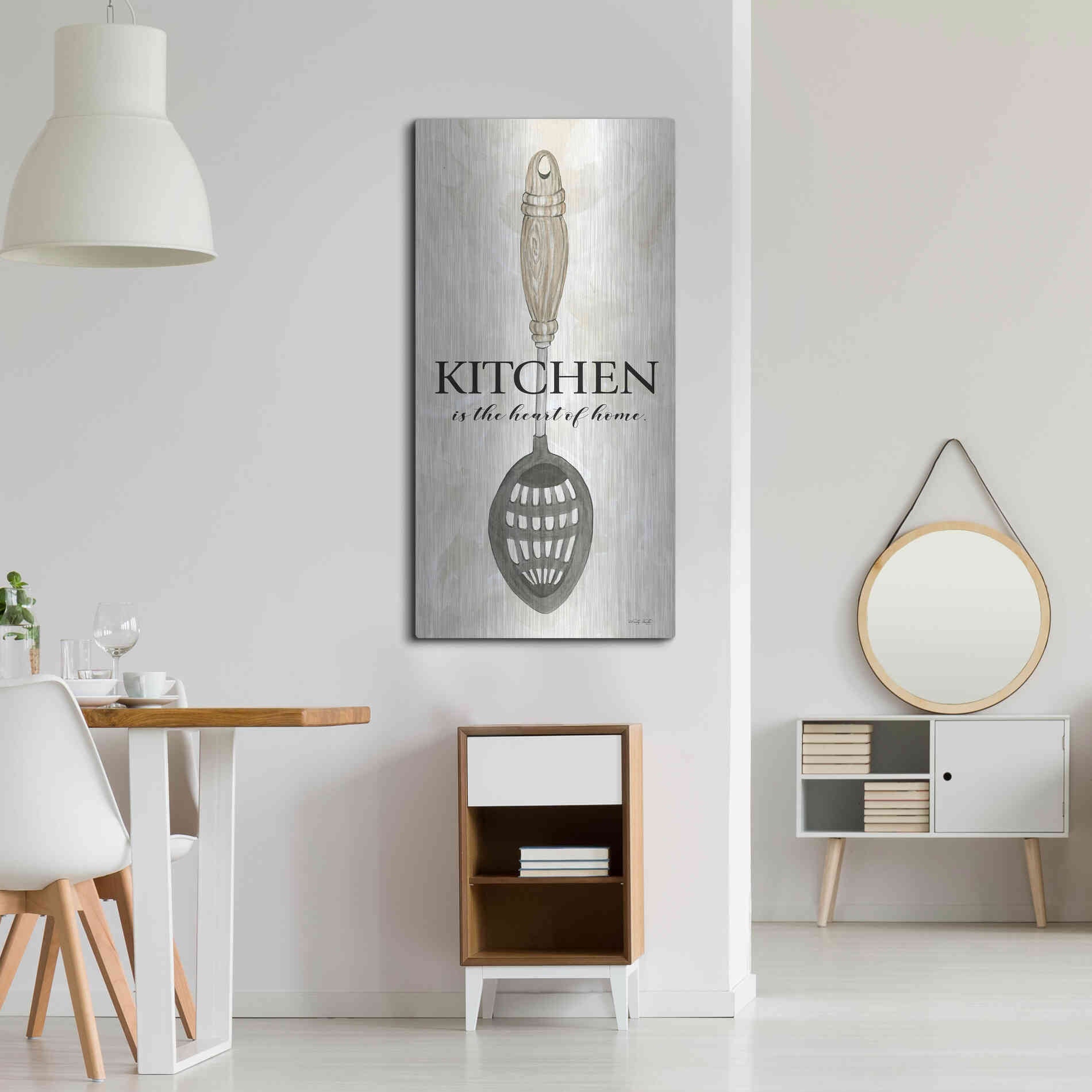 Luxe Metal Art 'Kitchen is the Heart of the Home' by Cindy Jacobs, Metal Wall Art,24x48