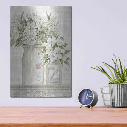 Luxe Metal Art 'Floral Country Crocks' by Cindy Jacobs, Metal Wall Art,12x16