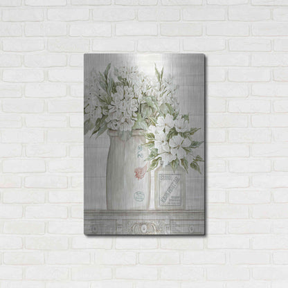 Luxe Metal Art 'Floral Country Crocks' by Cindy Jacobs, Metal Wall Art,24x36