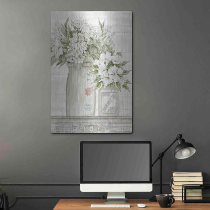 Luxe Metal Art 'Floral Country Crocks' by Cindy Jacobs, Metal Wall Art,24x36