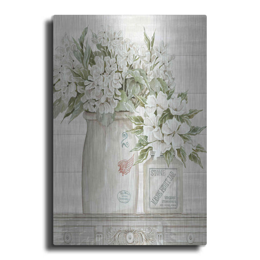 Luxe Metal Art 'Floral Country Crocks' by Cindy Jacobs, Metal Wall Art