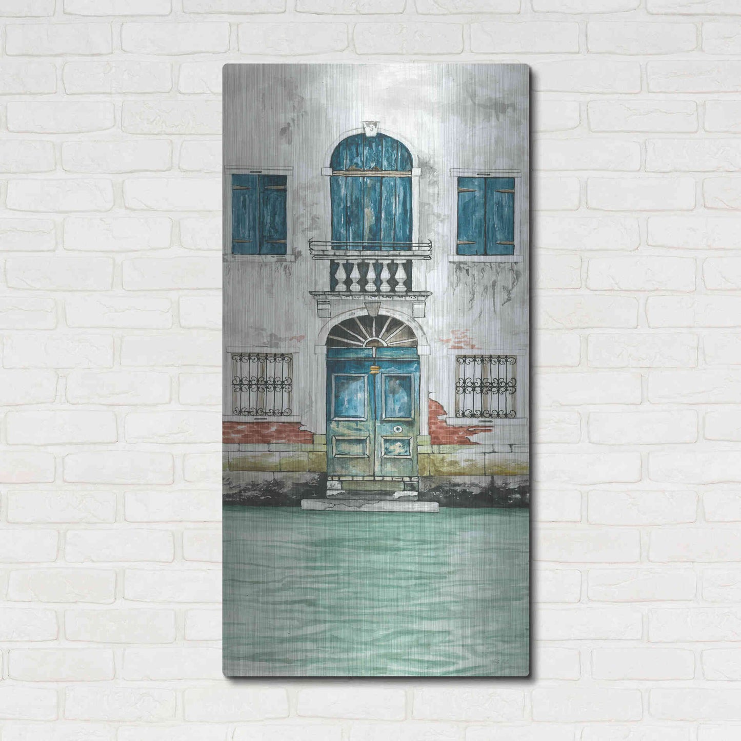 Luxe Metal Art 'Grand Canal II' by Cindy Jacobs, Metal Wall Art,24x48