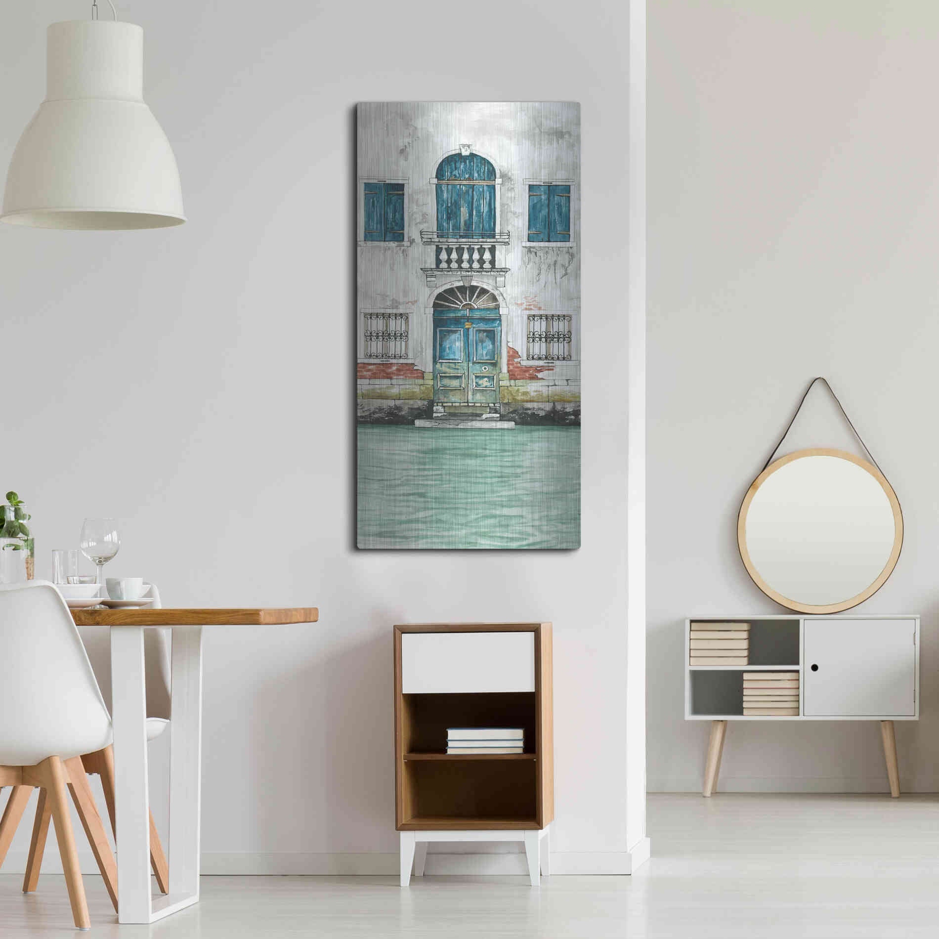 Luxe Metal Art 'Grand Canal II' by Cindy Jacobs, Metal Wall Art,24x48