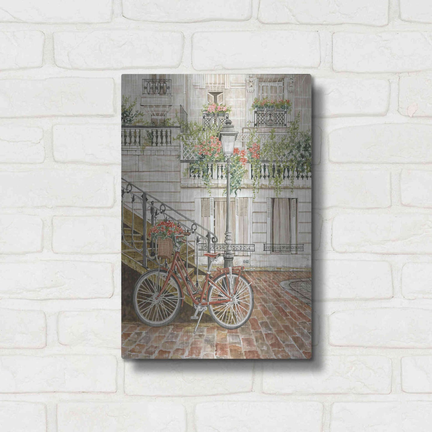 Luxe Metal Art 'Cobblestone Charm' by Cindy Jacobs, Metal Wall Art,12x16