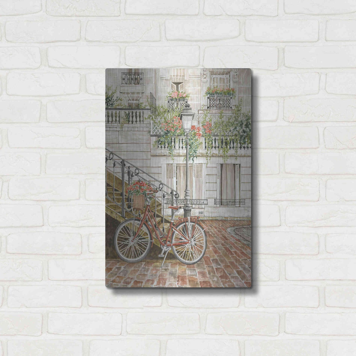 Luxe Metal Art 'Cobblestone Charm' by Cindy Jacobs, Metal Wall Art,16x24