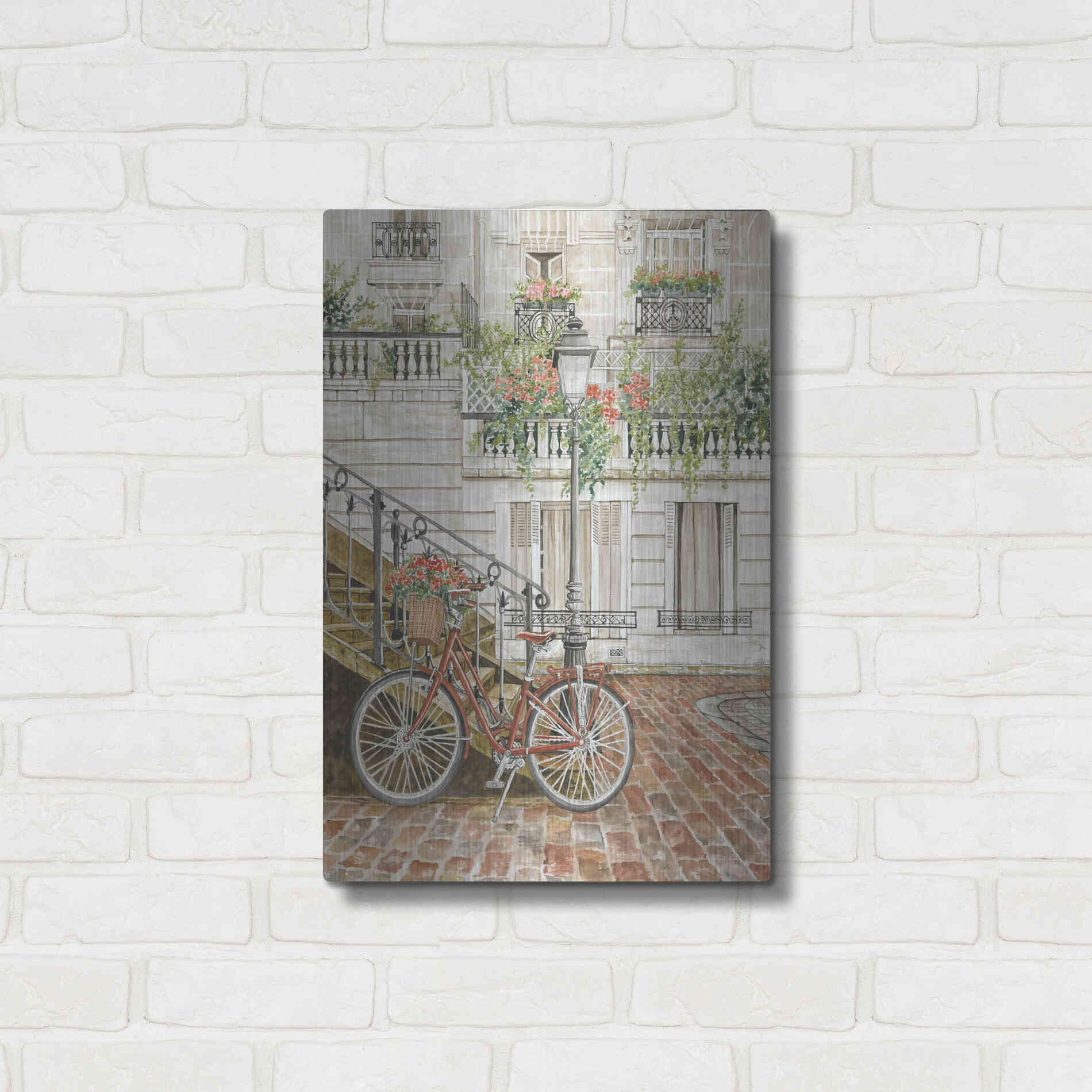 Luxe Metal Art 'Cobblestone Charm' by Cindy Jacobs, Metal Wall Art,16x24