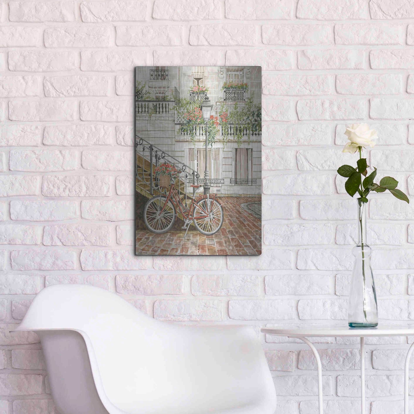 Luxe Metal Art 'Cobblestone Charm' by Cindy Jacobs, Metal Wall Art,16x24