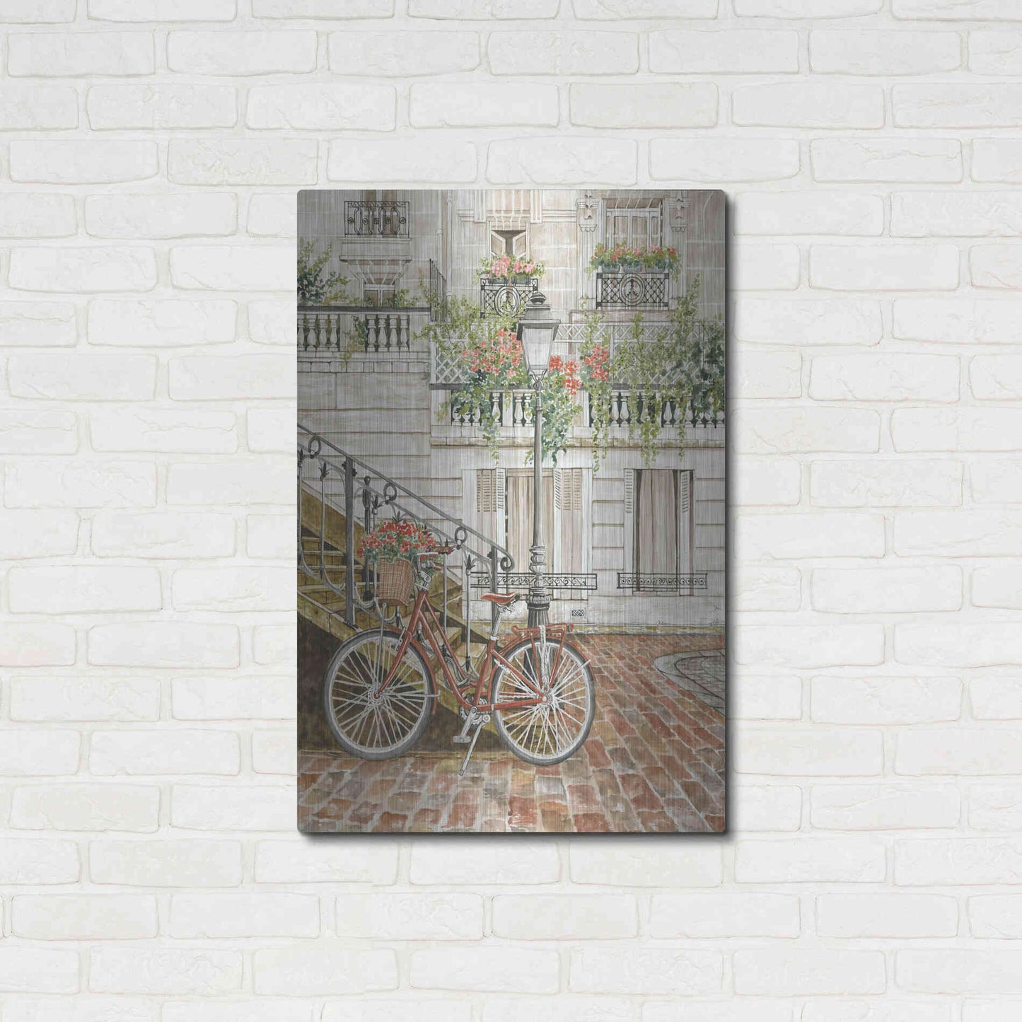 Luxe Metal Art 'Cobblestone Charm' by Cindy Jacobs, Metal Wall Art,24x36