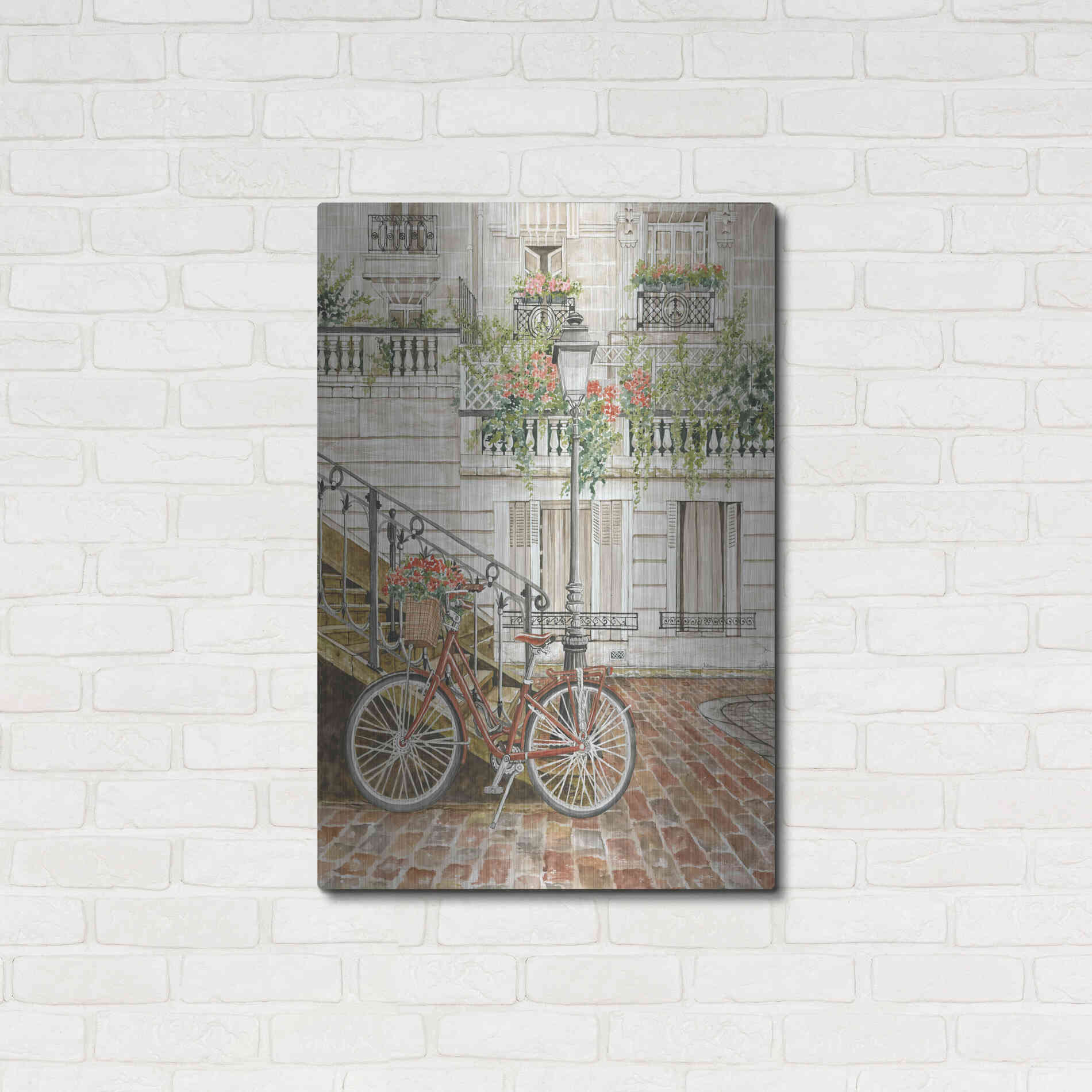 Luxe Metal Art 'Cobblestone Charm' by Cindy Jacobs, Metal Wall Art,24x36