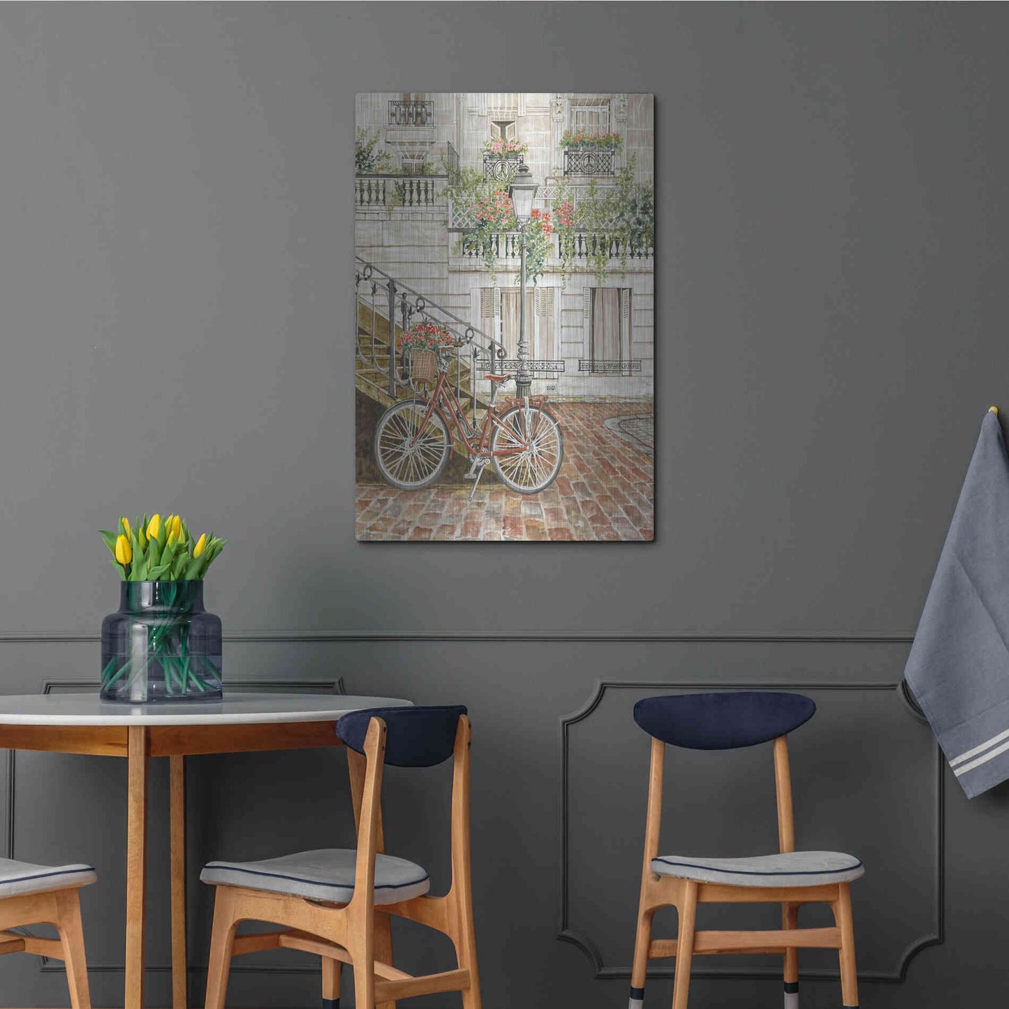 Luxe Metal Art 'Cobblestone Charm' by Cindy Jacobs, Metal Wall Art,24x36