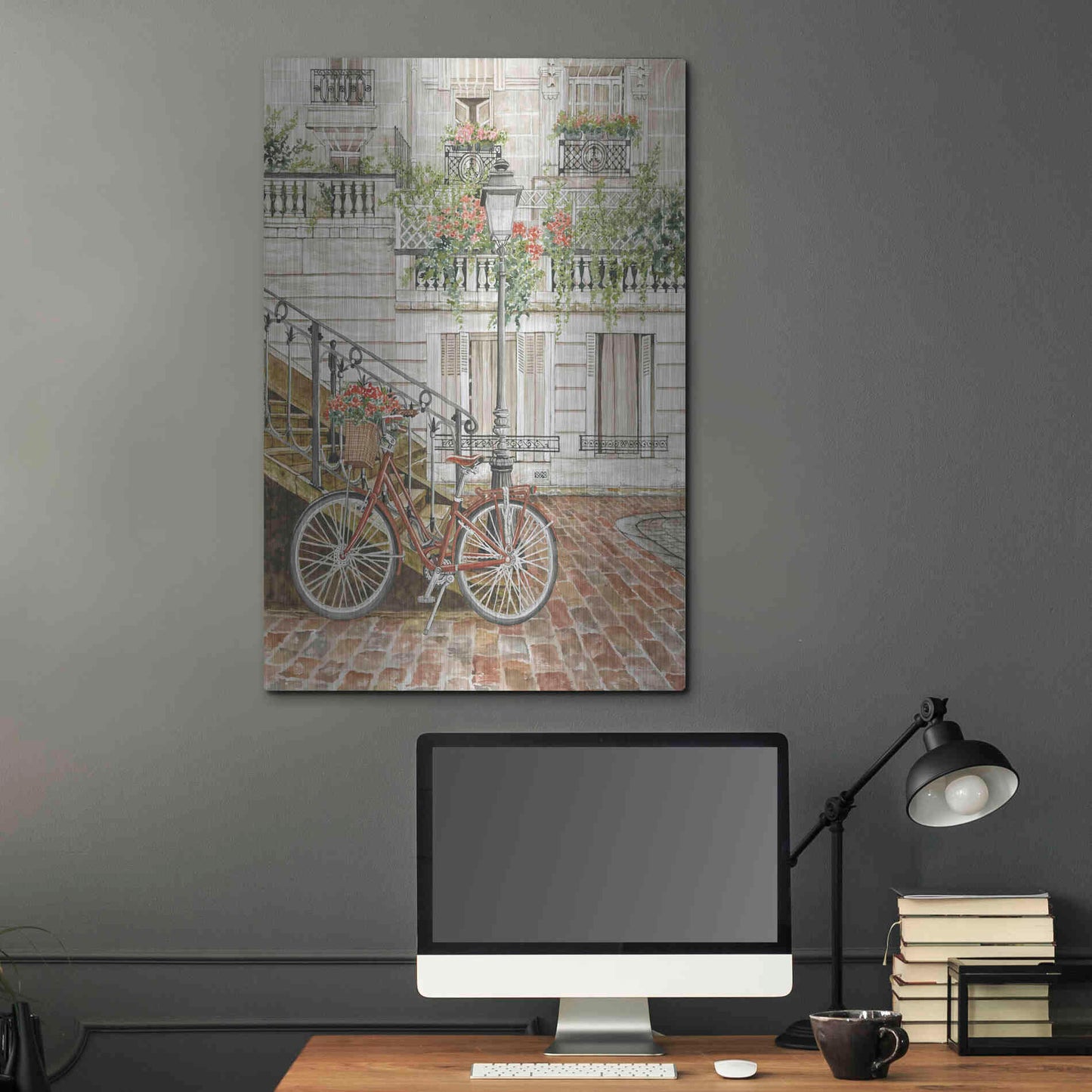 Luxe Metal Art 'Cobblestone Charm' by Cindy Jacobs, Metal Wall Art,24x36