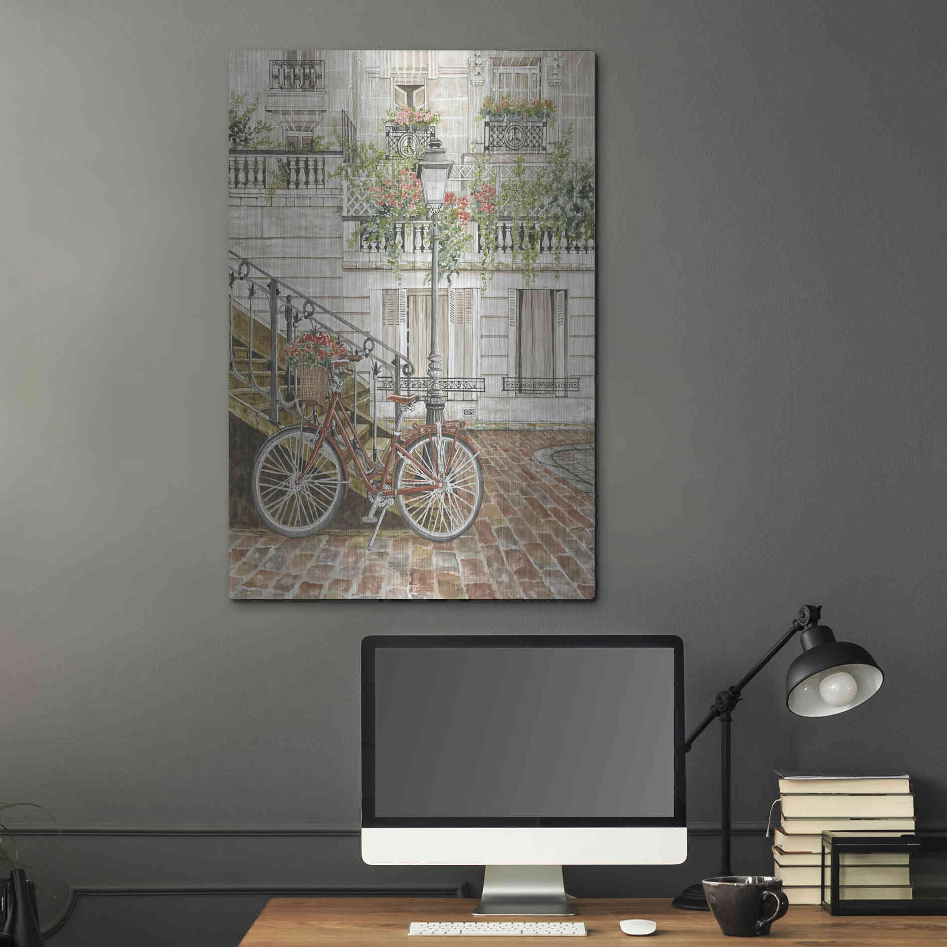 Luxe Metal Art 'Cobblestone Charm' by Cindy Jacobs, Metal Wall Art,24x36