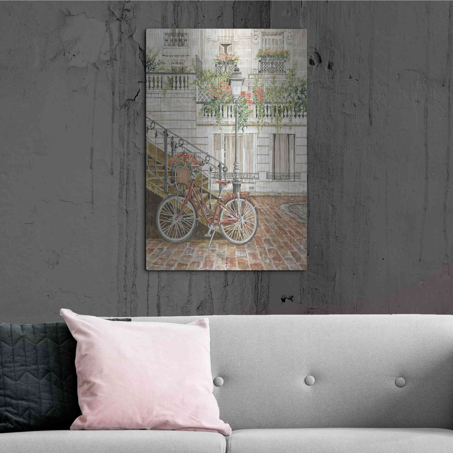 Luxe Metal Art 'Cobblestone Charm' by Cindy Jacobs, Metal Wall Art,24x36
