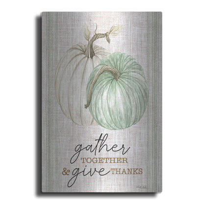 Luxe Metal Art 'Grain Sack Gather and Give Thanks' by Cindy Jacobs, Metal Wall Art